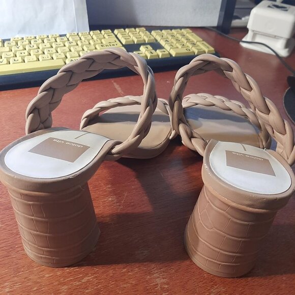 Dolce Vita Block Heel Braided Coffee Sz 9.5 Worn Once Excellent Condition - Picture 7 of 8